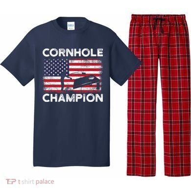 Cornhole Champion American Flag USA July 4th Cornhole Pajama Set