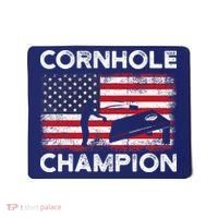 Cornhole Champion American Flag USA July 4th Cornhole Mousepad thumb 0