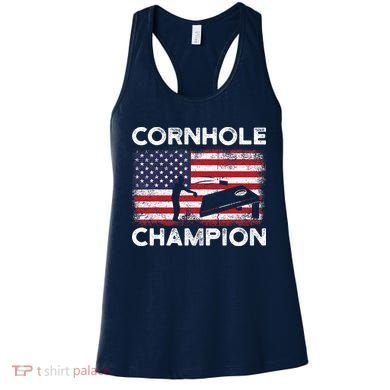 Cornhole Champion American Flag USA July 4th Cornhole Women's Tank Top