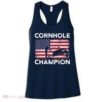 Cornhole Champion American Flag USA July 4th Cornhole Women's Tank Top thumb 0
