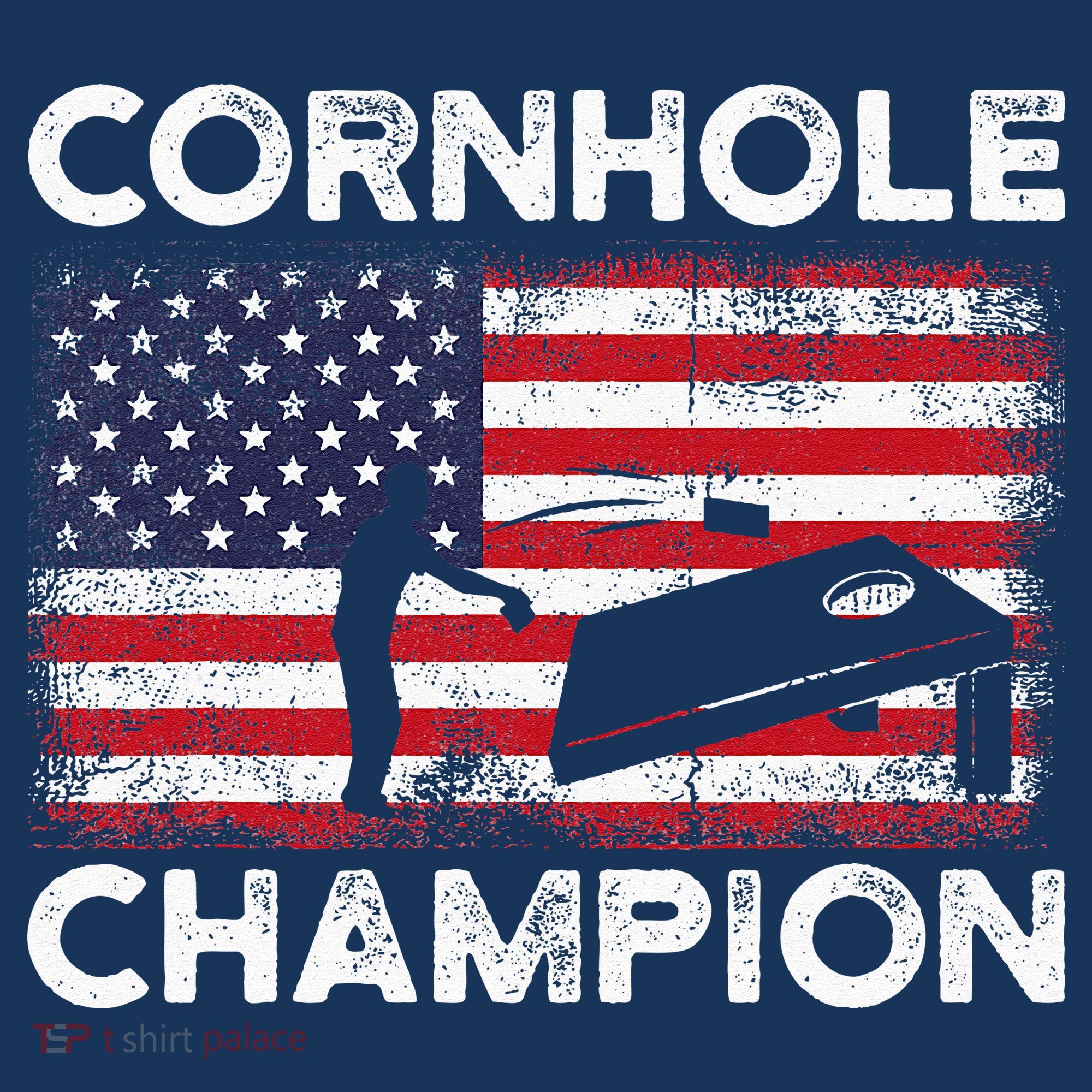 Cornhole Champion American Flag USA July 4th Cornhole Hat