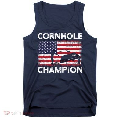 Cornhole Champion American Flag USA July 4th Cornhole Tank Top