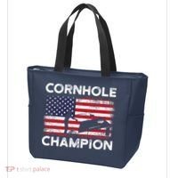 Cornhole Champion American Flag USA July 4th Cornhole Tote Bag thumb 3