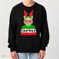 Funny Hipster Christmas Party Cat Women's Sweatshirt thumb 0