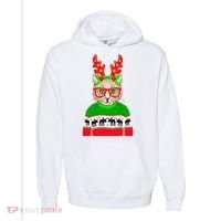 Funny Hipster Christmas Party Cat Comfort Colors Garment-Dyed Hooded Sweatshirt thumb 0