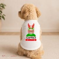 Funny Hipster Christmas Party Cat Doggie Tank thumb 2