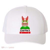 Funny Hipster Christmas Party Cat Yupoong Adult 5-Panel Trucker Hat thumb 0