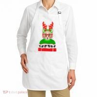 Funny Hipster Christmas Party Cat Apron thumb 2
