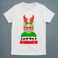 Funny Hipster Christmas Party Cat T-Shirt thumb 5