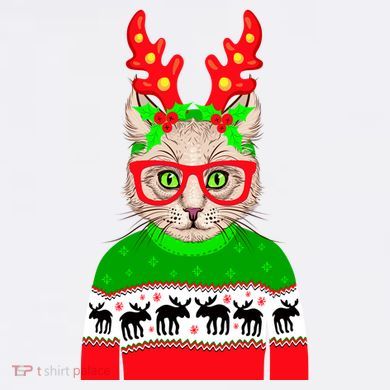Funny Hipster Christmas Party Cat Bucket Hat