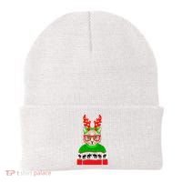 Funny Hipster Christmas Party Cat Beanie thumb 0