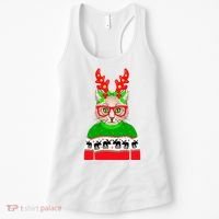 Funny Hipster Christmas Party Cat Women's Tank Top thumb 0