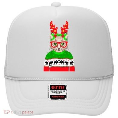 Funny Hipster Christmas Party Cat Hat