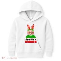 Funny Hipster Christmas Party Cat Kids Hoodie thumb 0