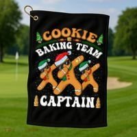 Christmas Cookie Baking Team Captain Gingerbread Apron Golf Towel thumb 1