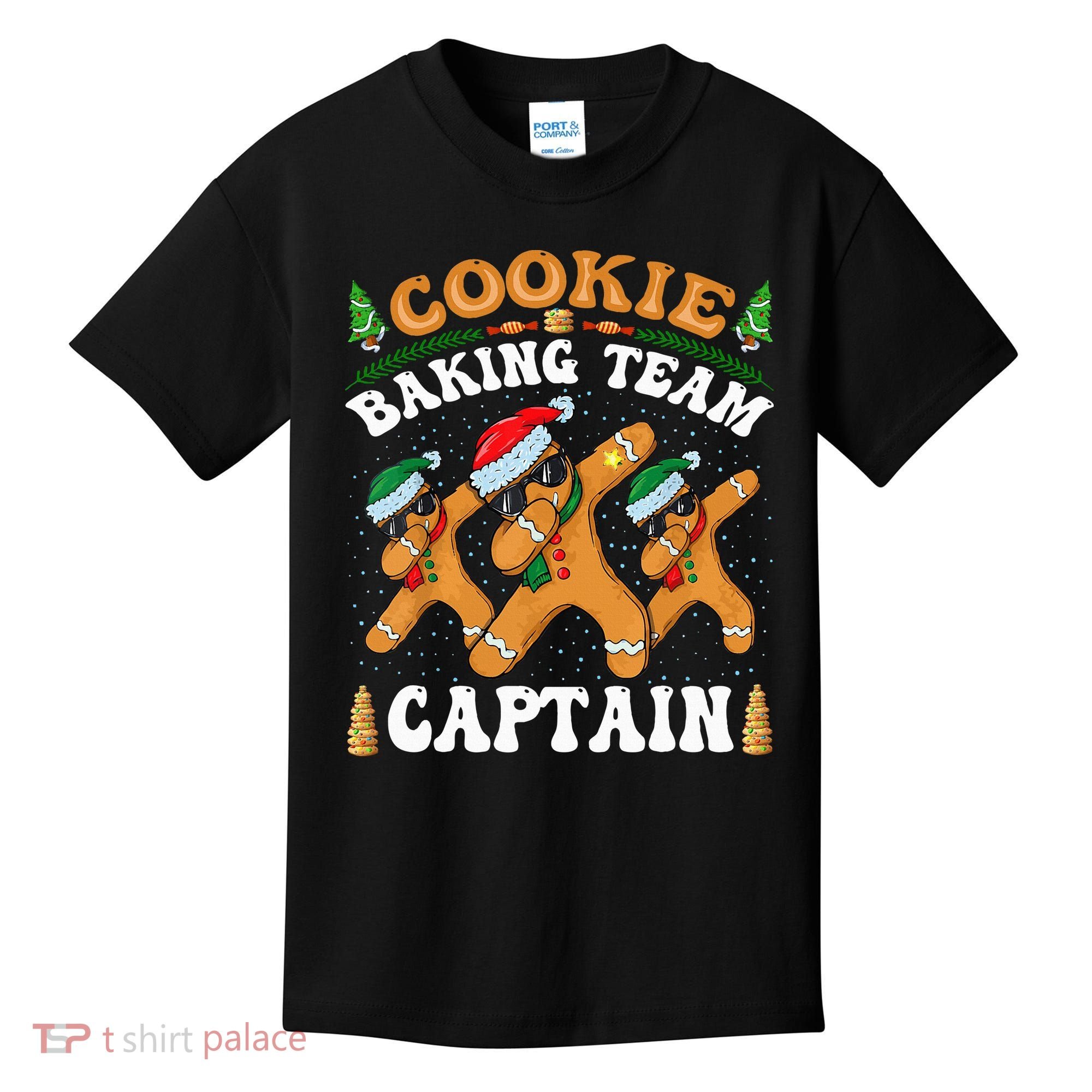 Christmas Cookie Baking Team Captain Gingerbread Apron Kids T-Shirt