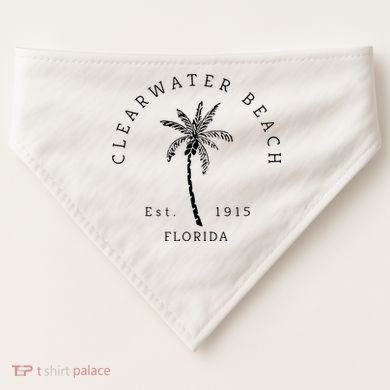 Cool Clearwater Beach Original Florida Beaches USA-Made Doggie Bandana