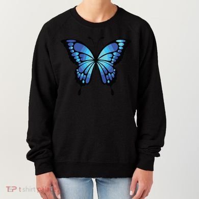 Cute Colorful Blue Butterfly Women's Sweatshirt