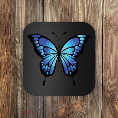 Cute Colorful Blue Butterfly Coaster