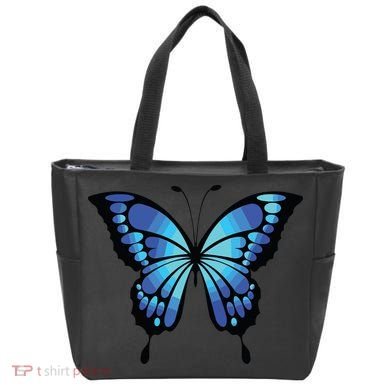 Cute Colorful Blue Butterfly Tote Bag