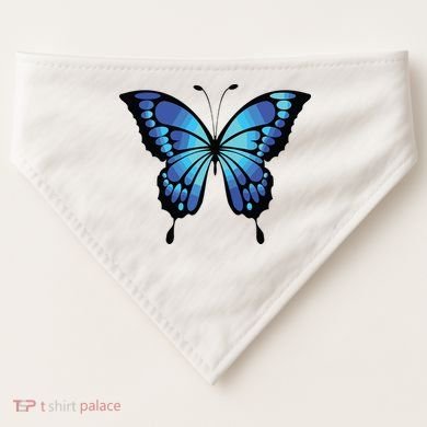 Cute Colorful Blue Butterfly USA-Made Doggie Bandana