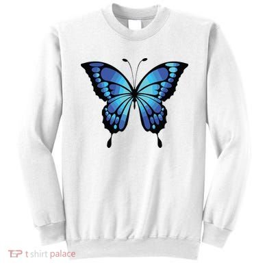 Cute Colorful Blue Butterfly Sweatshirt