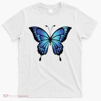 Cute Colorful Blue Butterfly T-Shirt thumb 0