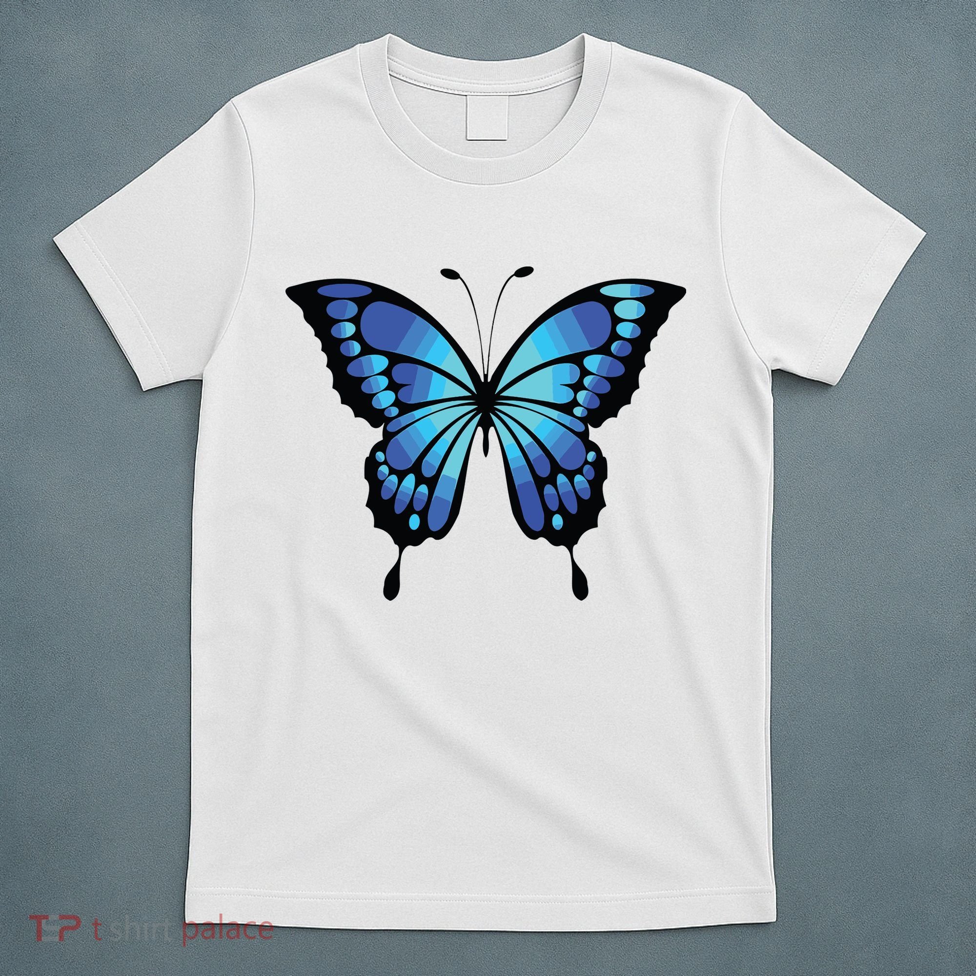 Cute Colorful Blue Butterfly T-Shirt