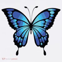 Cute Colorful Blue Butterfly T-Shirt thumb 7