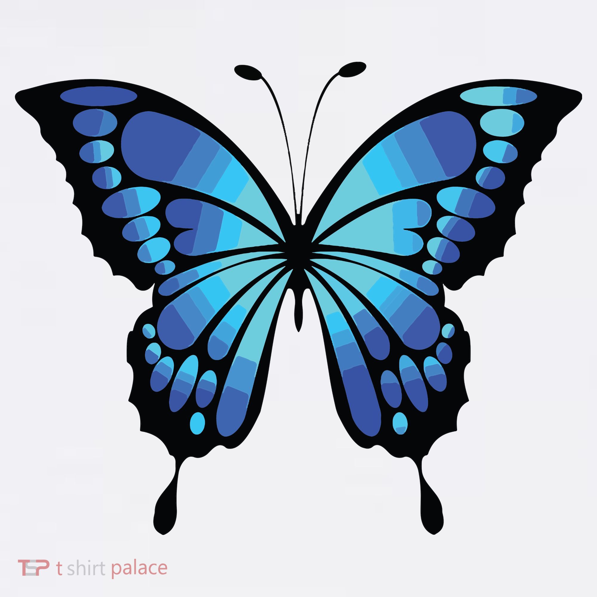Cute Colorful Blue Butterfly T-Shirt