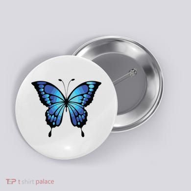 Cute Colorful Blue Butterfly Button