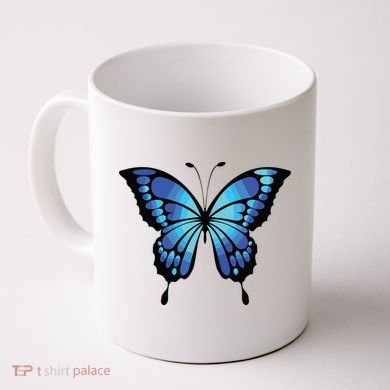Cute Colorful Blue Butterfly Coffee Mug