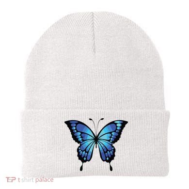 Cute Colorful Blue Butterfly Beanie
