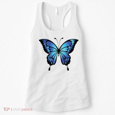 Cute Colorful Blue Butterfly Women's Tank Top