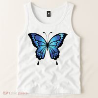 Cute Colorful Blue Butterfly Tank Top thumb 2
