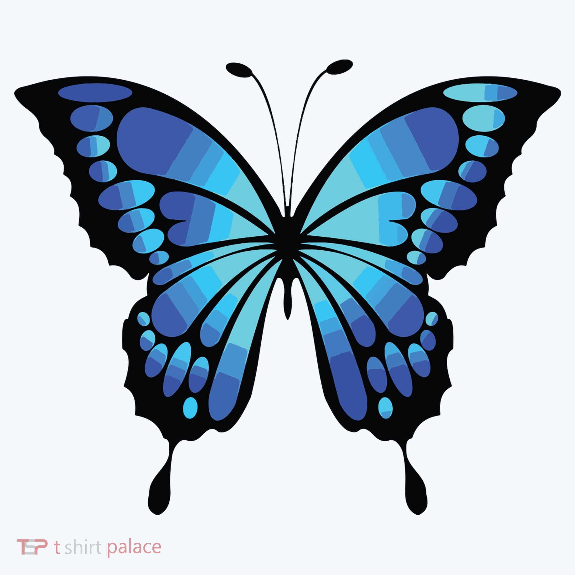 Cute Colorful Blue Butterfly Tank Top