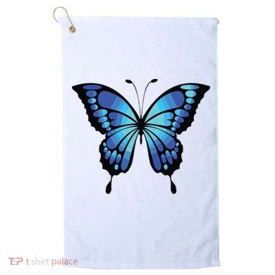 Cute Colorful Blue Butterfly Golf Towel