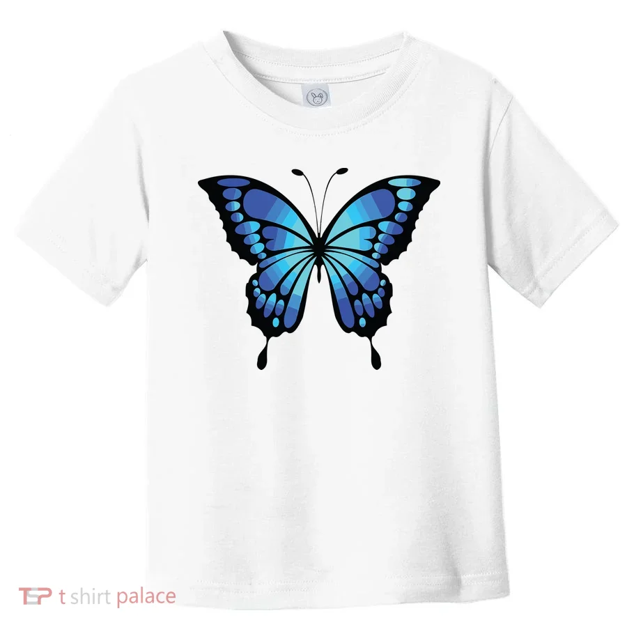 Cute Colorful Blue Butterfly Toddler T-Shirt