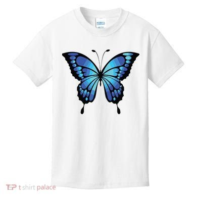 Cute Colorful Blue Butterfly Kids T-Shirt