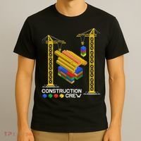 Construction Crew Building Blocks Master Builder T-Shirt thumb 3