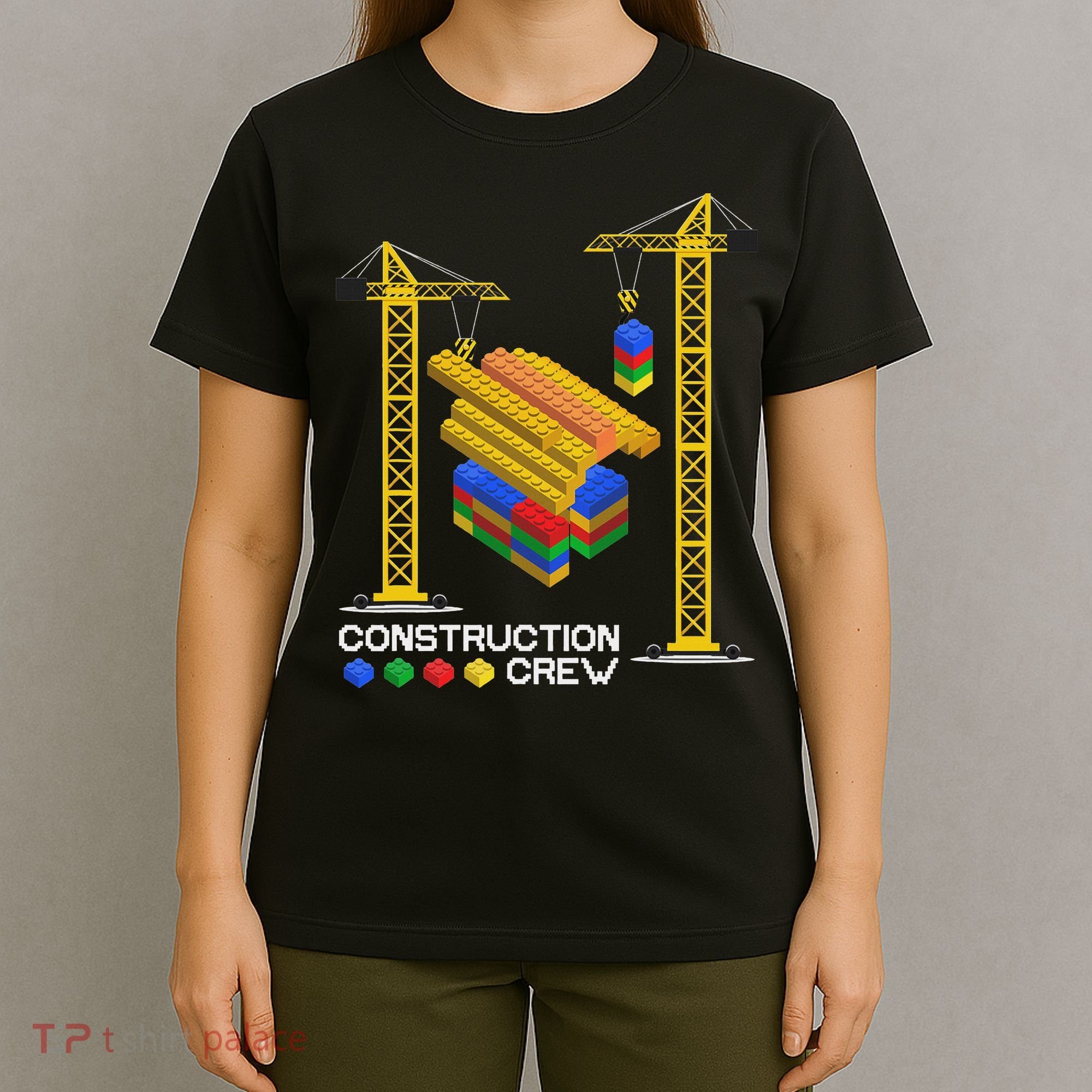 Construction Crew Building Blocks Master Builder T-Shirt