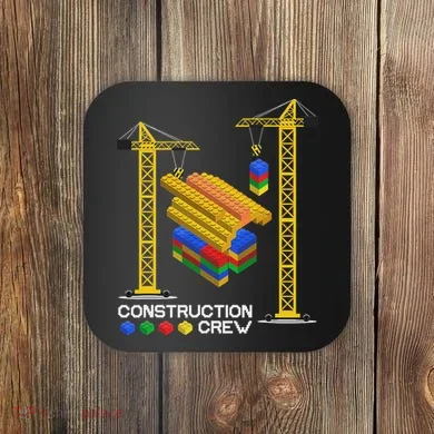 Construction Crew Building Blocks Master Builder Coaster