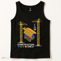 Construction Crew Building Blocks Master Builder Tank Top thumb 2