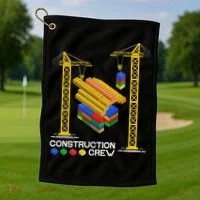 Construction Crew Building Blocks Master Builder Golf Towel thumb 1