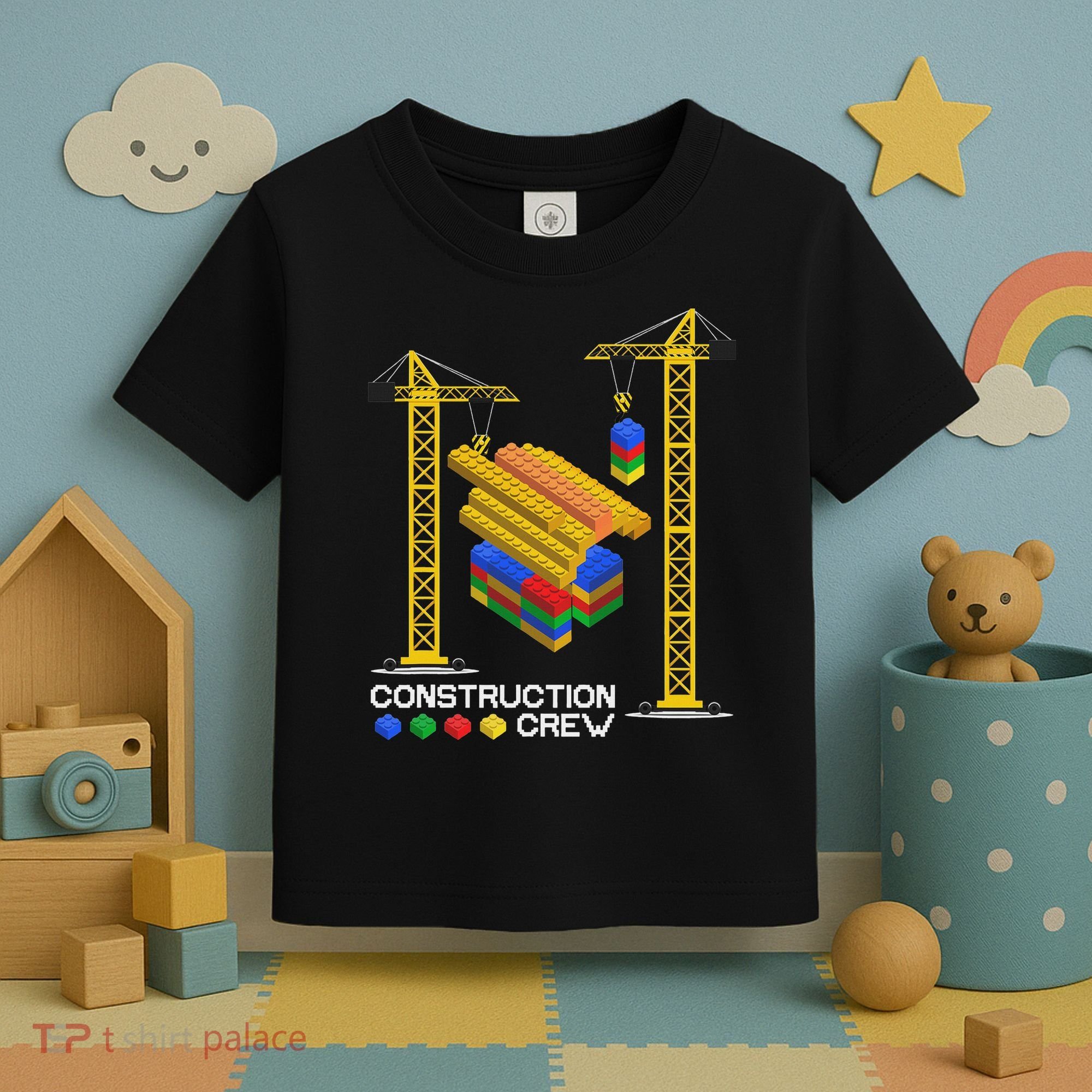 Construction Crew Building Blocks Master Builder Toddler T-Shirt