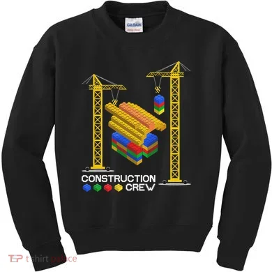 Construction Crew Building Blocks Master Builder Kids Sweatshirt