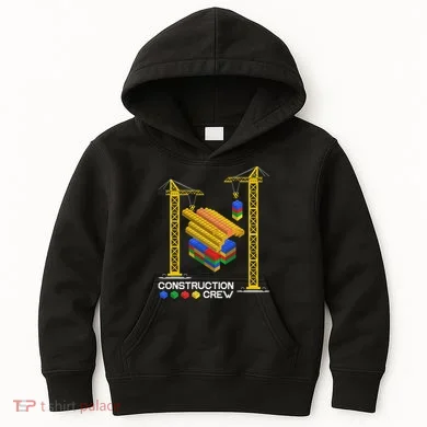 Construction Crew Building Blocks Master Builder Kids Hoodie