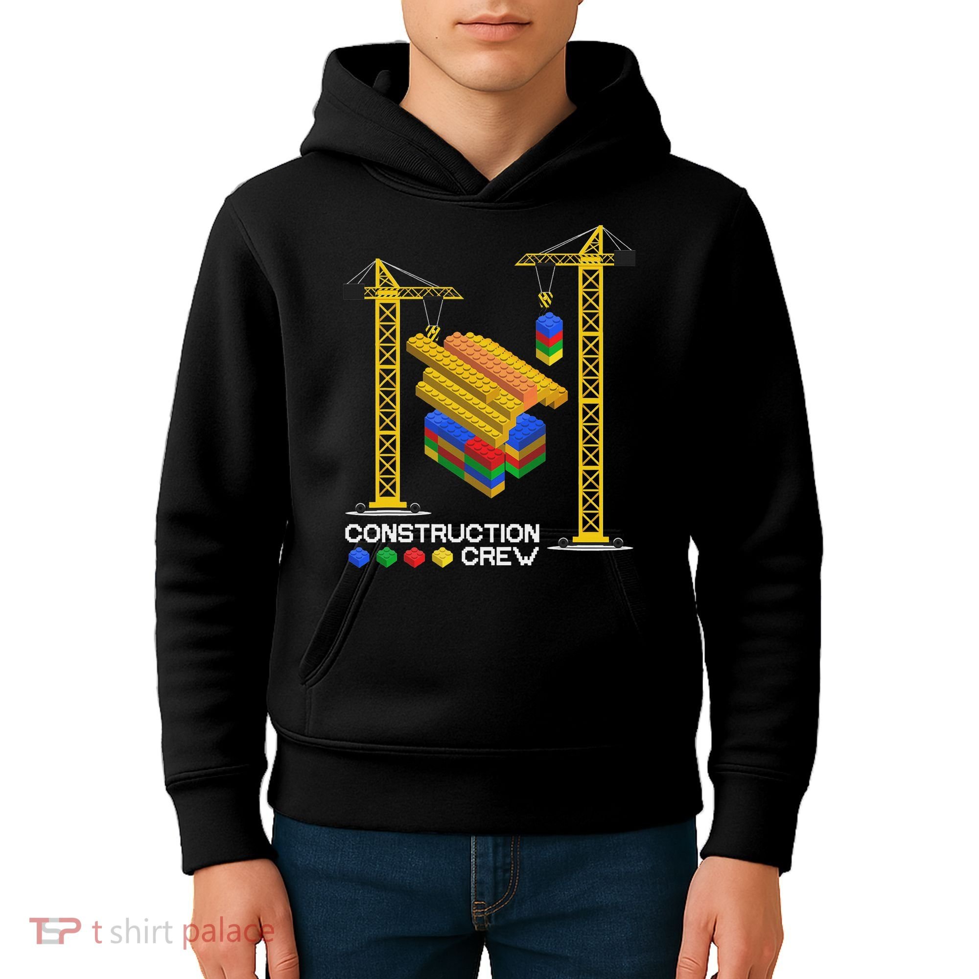 Construction Crew Building Blocks Master Builder Kids Hoodie