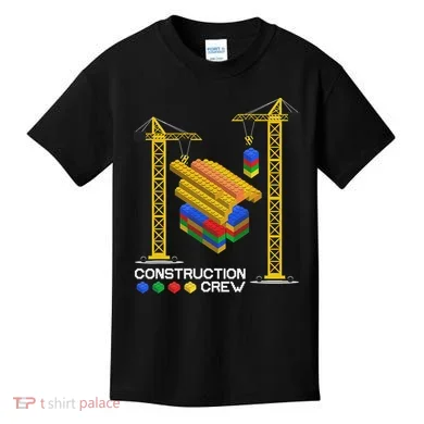 Construction Crew Building Blocks Master Builder Kids T-Shirt