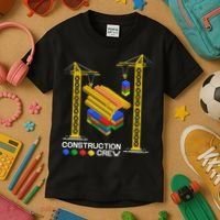 Construction Crew Building Blocks Master Builder Kids T-Shirt thumb 3